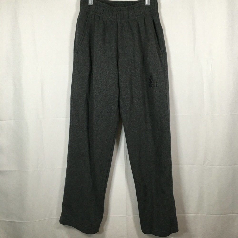 Adidas Sweatpants Mens Sz S Charcoal Gray Cotton Knit Elastic‎ Waist Athletic